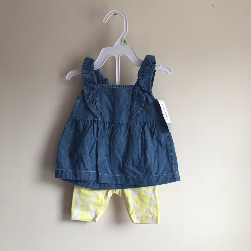 NWT Carter’s Baby Girl Chambray Short Set Spring